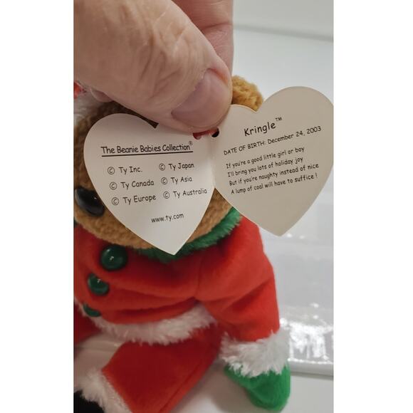TY Beanie Babies "Snow Girl" 2000 & "Kringle"2004 Christmas Holiday Set of 2 - Picture 5 of 10